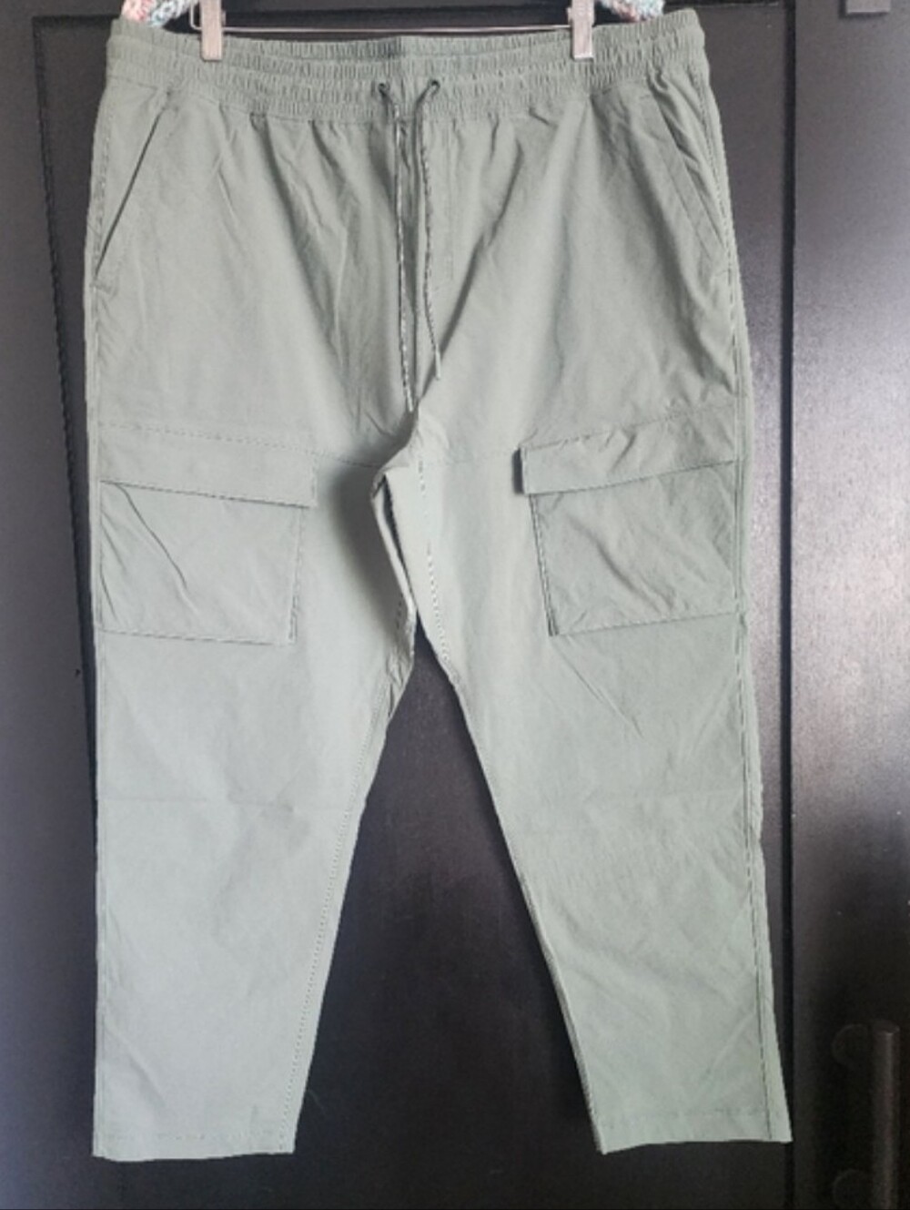 Mens XXL Green Cargo Pants Athletic Lightweight Water Repellent SPF 50 Hiking - Picture 2 of 11